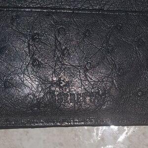 Beretta Black Textured Ostrich Skin  Leather Wallet